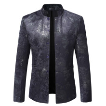 Blazer masculino vermelho liso para outono e inverno.