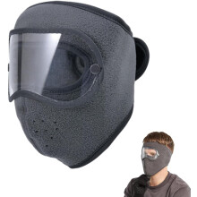Winter Windproof Fleece Thermal Mask with Removable HD Goggles - Unisex Ski Face Mask for Men & Women