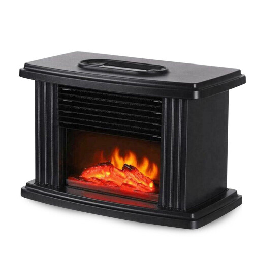 WUZSTAR1000W Μίνι Ηλεκτρική Θερμάστρα Τζακιού Μαύρο