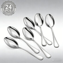Conjunto de 24 colheres de jantar em aço inoxidável de 19 cm (7,5 pol.)