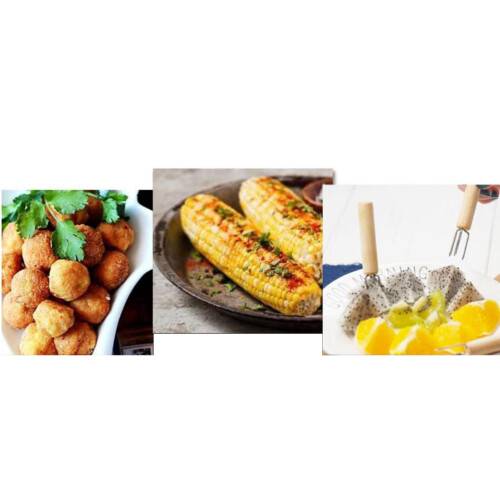 Majsgafflar med trähandtag, rostfritt stål, 3-pack 2