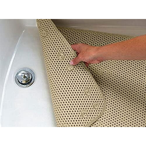 Antislip badmat licht kaki 36x17 inch 1