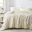 Queen Comforter Set Pale Yellow Seersucker 7-Piece 1