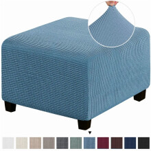 Jacquard Stretch Ottoman Trekk Firkantet Fotstøttetrekk