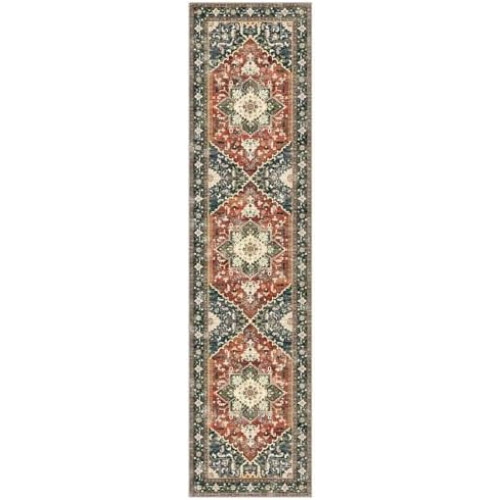Χαλί Boho Floral Runner 60 x 40 cm από τεχνητό μαλλί, αντιολισθητικό 1