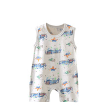 Baby Sleeveless Onesies Baby Pajamas Round Neck Cotton Home Creeping Clothes for Infant