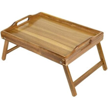 Plateau de lit en bois d'acacia avec pieds pliables