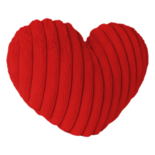Pluche hartvormig kussen van roze imitatiebont, 40 cm 1