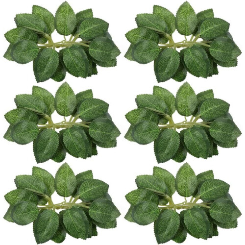 100 stk kunstige roseblader, silkegrønne, 18 cm