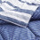 Comforter Set Twin/Twin XL Blue Denim Beige Stripes 2-Piece 4