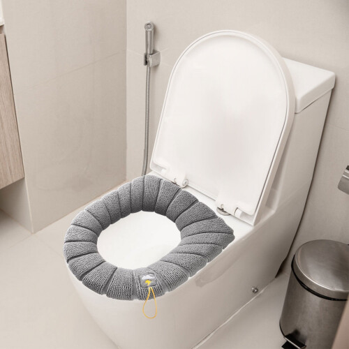 Waschbarer, gestrickter Toilettensitzbezug (1 Stück) 2