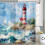 Lighthouse Shower Curtain - Ocean Wave Design, 60 x 72 in 5