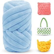 1pc 0.55lb/10yd Thick Chunky Arm-Knitting Yarn, Jumbo Tube Velvet Yarn for Blankets, Bags, Pet Beds, Rugs, Pillows – Compatible with Hand Crochet &