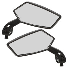 Worgeous 2 Pcs Rearview Mirror Universal Motorbike Mirrors Scooter Black