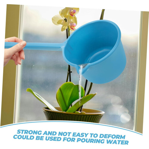 3pcs Water Ladle with Long Handle for Kitchen and Bathroom Multipurpose Plastic Scoop Yellow 2