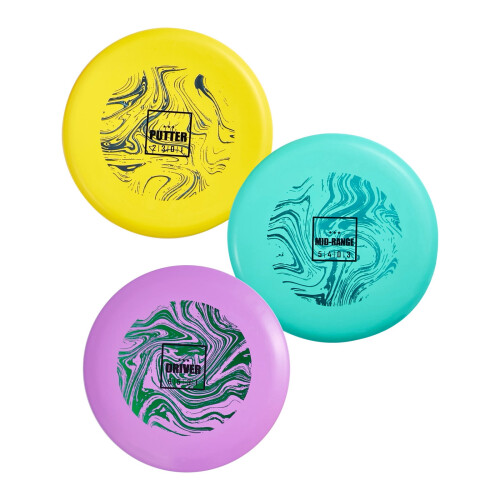 Disc Golf Starter Set (3-Pack: Putter, Mid-Range, Driver), PDGA Certified, Compatible with all disc golf courses
