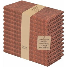 Lot de 12 serviettes de table en coton 50 x 50 cm