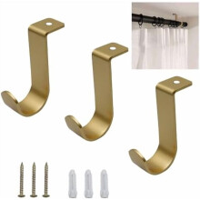 Goldene Gardinenstangenhalterungen für die Decke, 1 Zoll Durchmesser, 3er-Pack