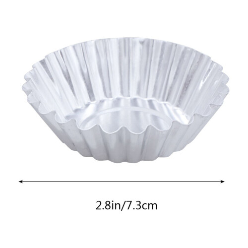 HEMOTON 10 Pcs Egg Tarts Mould Cupcake Molds for Baking Bakeware Small Silver 1