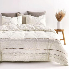 Boho Comforter Set Beige King Size 3 Pieces