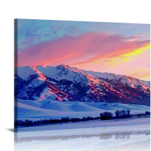 Montana Bridger -vuorten auringonlaskun canvas-taulu, 16 x 12 tuumaa