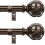 Varão de cortina ajustável em bronze antigo, pacote com 2 unidades, de 71 a 122 cm (28 a 48 polegadas). 1