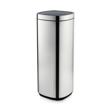 Swan 50L Touch Bin with Removable Retainer Ring, Simple Touch Lid System, Stainless Steel with Fingerprint Proof Finish, SWKA4404SS