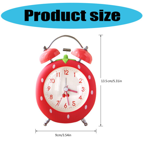 Heavy Sleeper Alarm Clock With Loud Bells Night Light-Green 2
