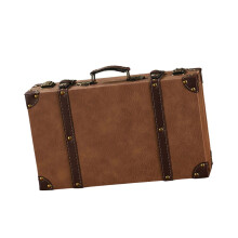 Coffre de rangement en bois robuste avec détails en cuir-Style C