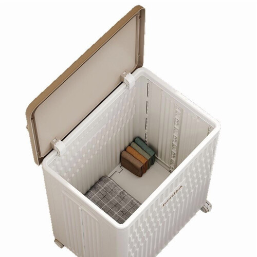 LEDMOMO Foldable Clothing Organizer Box Cube Plastic Beige 1Pcs 2