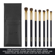 7-Pc Small Makeup Brush Set: Eyebrow & Nose Brushes with Wooden Handles, Soft Hair – Compatible with All Beauty Routines