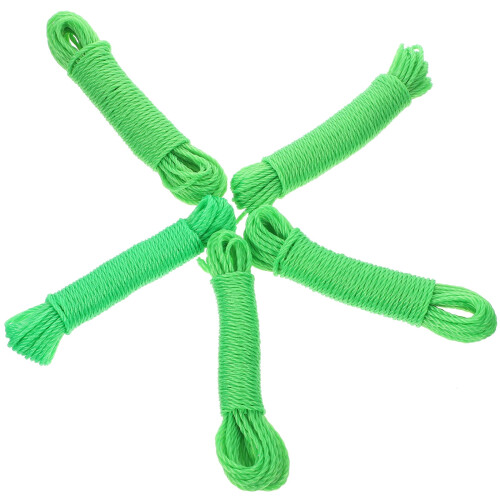 Grön nylon resetvättlina – 5-pack utomhustorkning