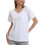 Γυναικεία T-shirts με κοντομάνικα και V λαιμόκοψη, καλοκαιρινά μπλουζάκια με τσέπη 2