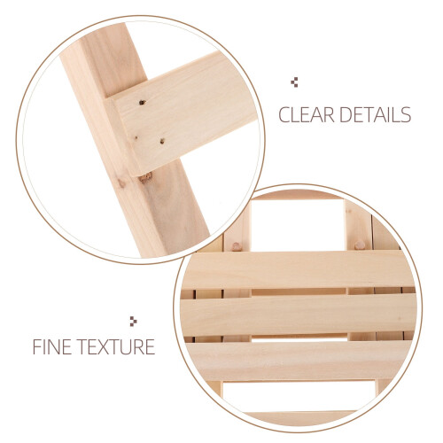 OUNONA Ξύλινο Υποπόδιο Μινιμαλιστικό Μπεζ 1 Τεμάχιο 2