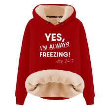 Women's Warmy Hoodie Hooded Sweatshirt YES I'm Cold ME 247 Print Cozy Winter Pullover Casual Long Sleeve Top Funny Sweatshirts