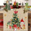 Ensemble de sets de table et chemin de table de Noël en lin imprimé 6