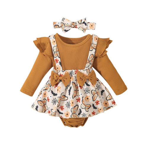 (6-9 Months, Yellow) Conjunto de macacão de cabelo.