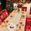 Ensemble de sets de table et chemin de table de Noël en lin imprimé 4