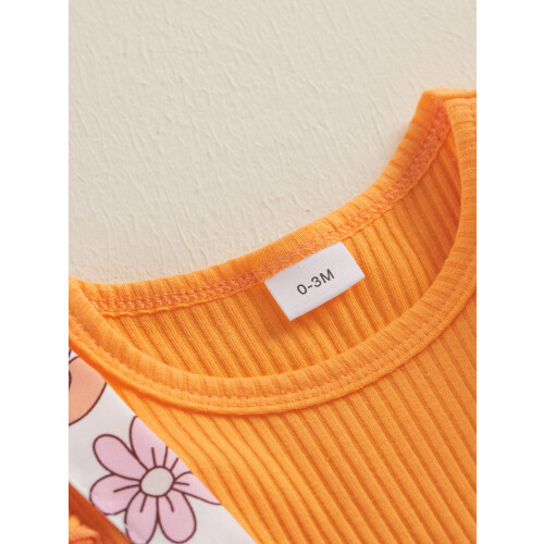 (12-18 Months, Orange) Conjunto de macacão de cabelo. 2