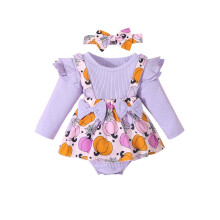 (9-12 Months, Purple) Conjunto de macacão de cabelo.