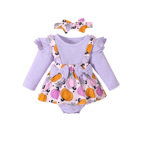 (12-18 Months, Purple) Conjunto de macacão de cabelo.