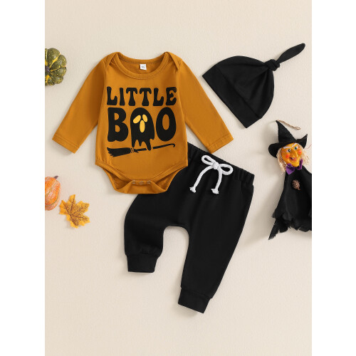 (3-6 Months, Yellow) Ensemble 3 pièces pour Halloween. 2