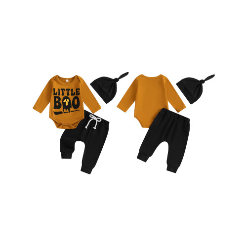 (3-6 Months, Yellow) Ensemble 3 pièces pour Halloween. 1