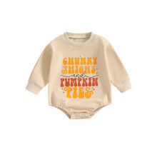 (6-12 Months, Beige) Combinaison sweat-shirt Halloween pour nouveau-né.