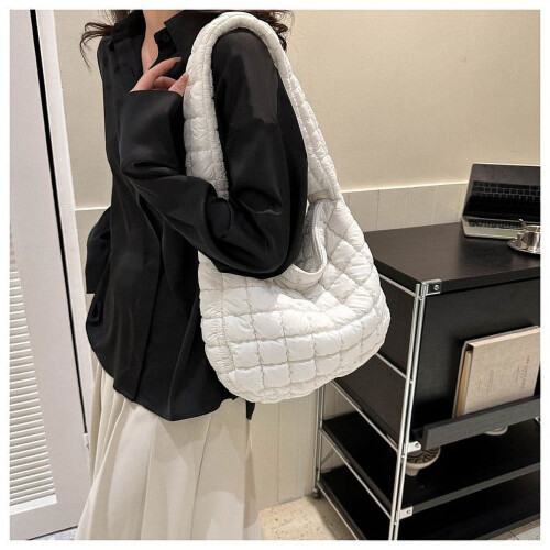 2 τεμάχια καπιτονέ τσάντα Tote, τσάντα ώμου crossbody με φερμουάρ, τσάντες ταξιδιού για 1