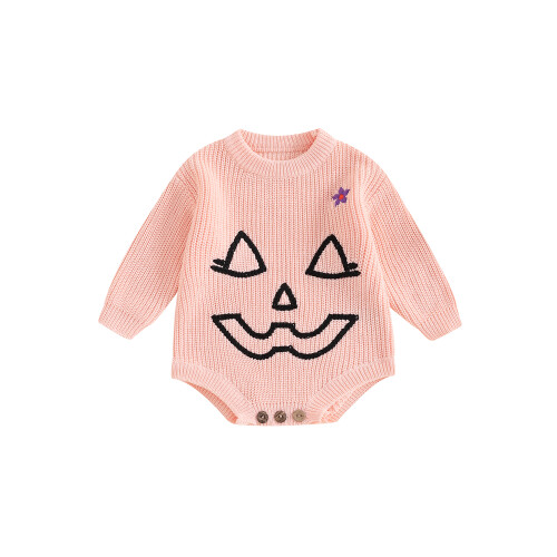 (9-12 Months, Pink) Combinaison pull d'Halloween pour l'automne.