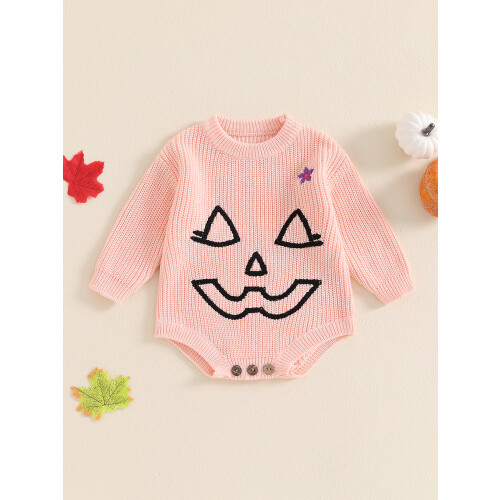 (0-3 Months, Pink) Combinaison pull d'Halloween pour l'automne. 2