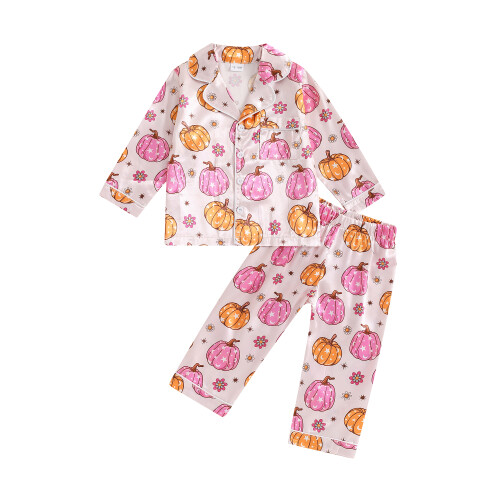 (4-5 Years, Pink) Σετ πιτζάμας σατέν 2 τεμάχια