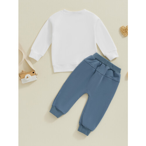 (12-18 Months, White) Φθινοπωρινό σετ ρούχων λαιμόκοψη O 2