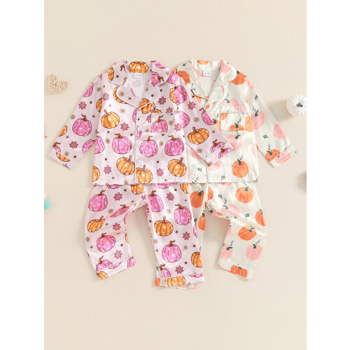 (18-24 Months, Apricot) Σετ πιτζάμας σατέν 2 τεμάχια 2